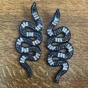 beaded statement earrings snakes